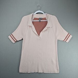 Sweaty Betty Jumper Women’s US Sz 12 Pink/Mauve Short Sleeve Collared Knit